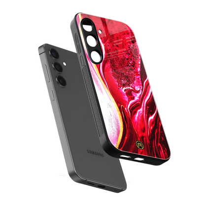 magical pink liquid marble back phone cover | glass case for samsung galaxy s23 plus