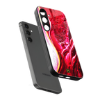 magical pink liquid marble back phone cover | glass case for samsung galaxy s24 fe