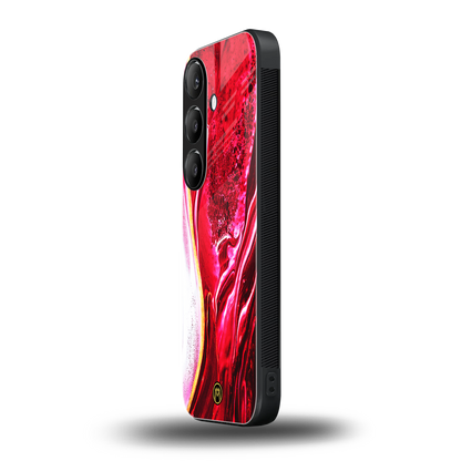 magical pink liquid marble back phone cover | glass case for samsung galaxy s24 fe