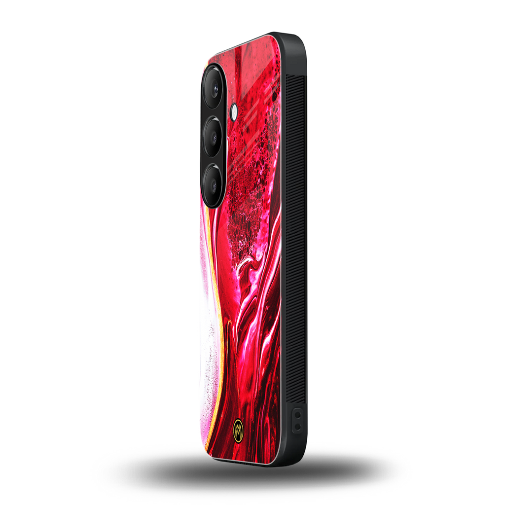 magical pink liquid marble back phone cover | glass case for samsung galaxy s25