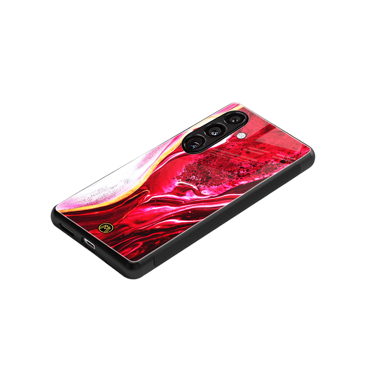 magical pink liquid marble back phone cover | glass case for samsung galaxy s25 plus