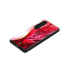 magical pink liquid marble back phone cover | glass case for samsung galaxy s25
