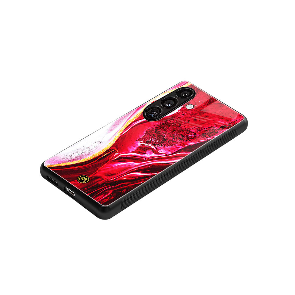 magical pink liquid marble back phone cover | glass case for samsung galaxy s24 plus