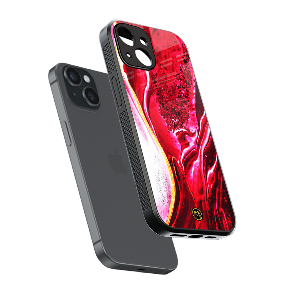 magical pink liquid marble back phone cover | glass case for iphone 15