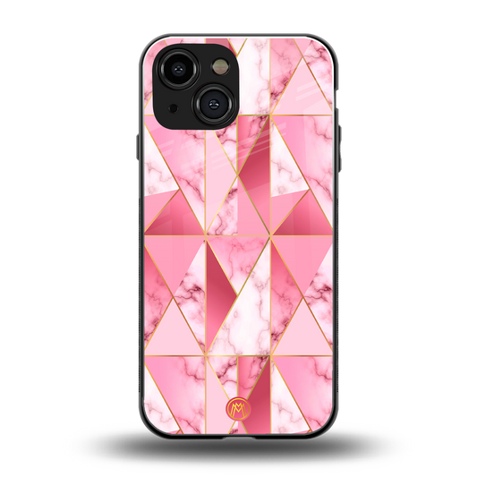 magical pink marble back phone cover | glass case for iphone 13 mini