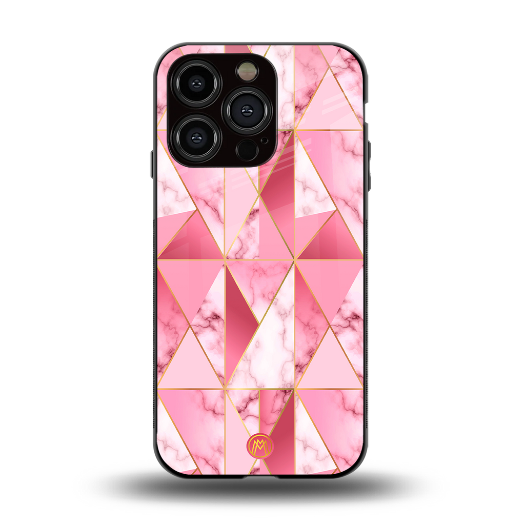 magical pink marble back phone cover | glass case for iphone 13 pro