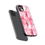 magical pink marble back phone cover | glass case for iphone 15 plus