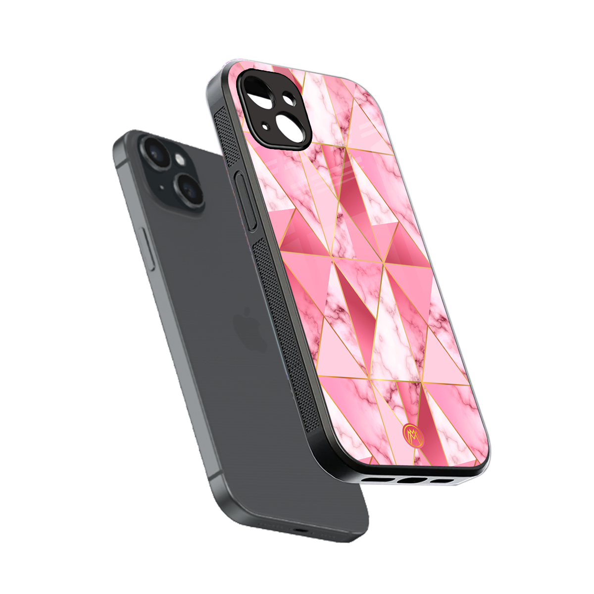 magical pink marble back phone cover | glass case for iphone 14 plus