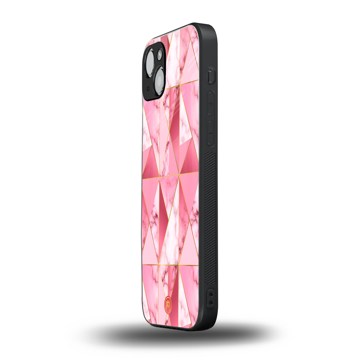 magical pink marble back phone cover | glass case for iphone 14 plus