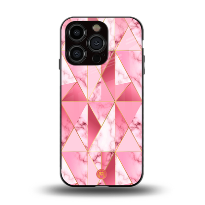 magical pink marble back phone cover | glass case for iphone 15 pro