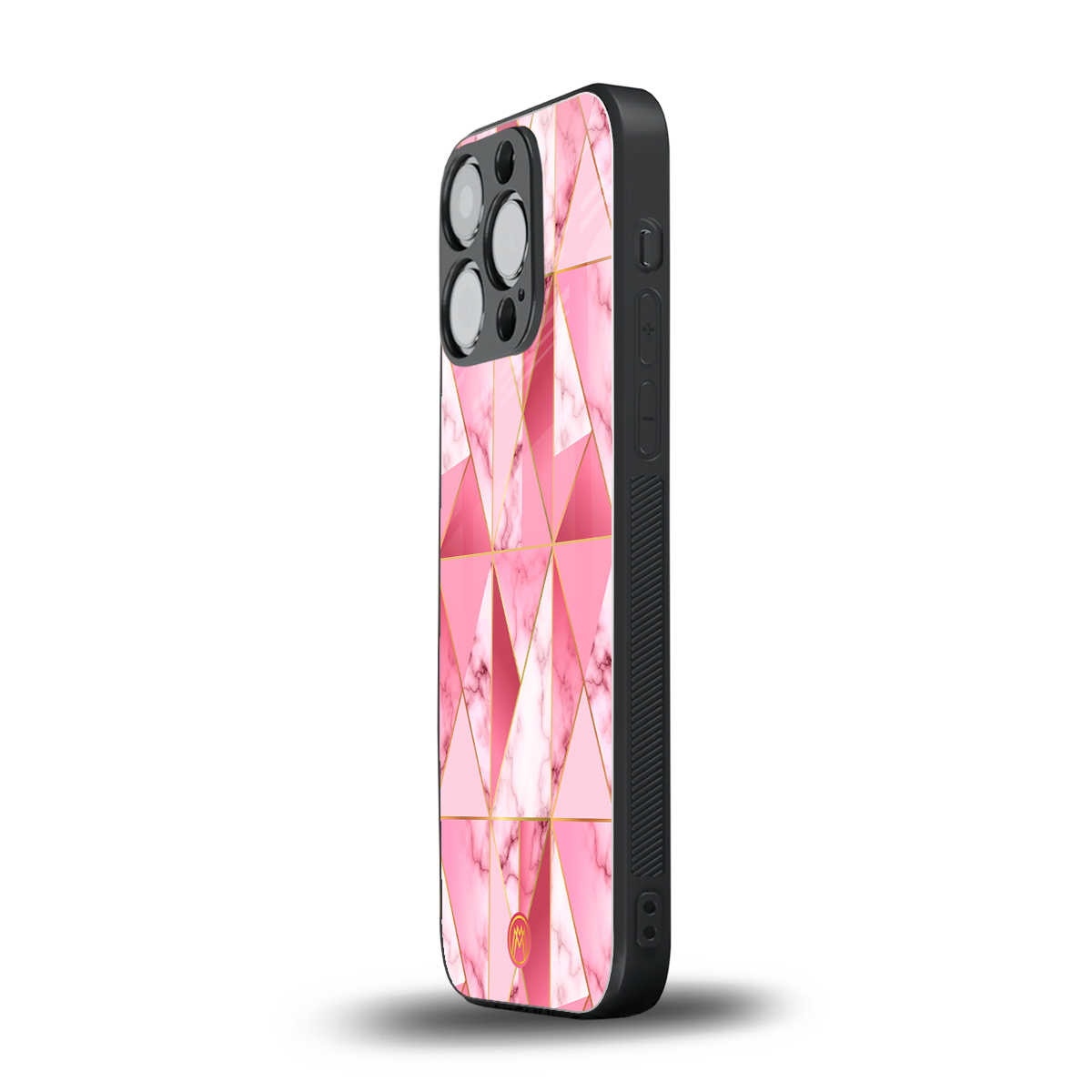 magical pink marble back phone cover | glass case for iphone 15 pro