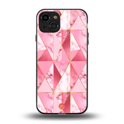 magical pink marble back phone cover | glass case for iphone 15