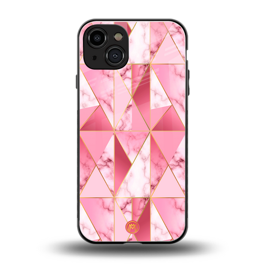 magical pink marble back phone cover | glass case for iphone 15