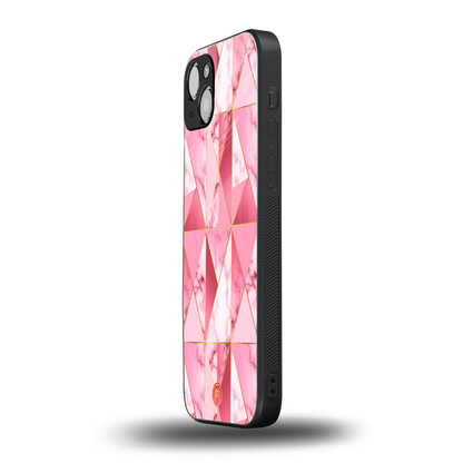 magical pink marble back phone cover | glass case for iphone 15
