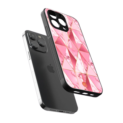 magical pink marble back phone cover | glass case for iphone 15 pro