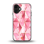 magical pink marble back phone cover | glass case for iphone 16 plus