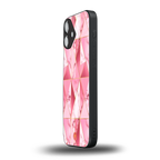 magical pink marble back phone cover | glass case for iphone 16 plus