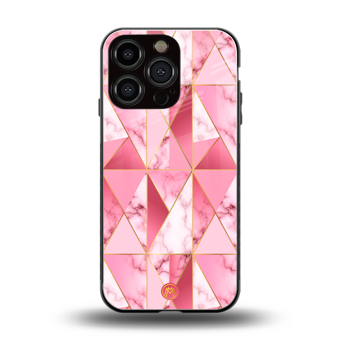 magical pink marble back phone cover | glass case for iphone 16 pro
