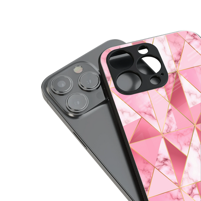 magical pink marble back phone cover | glass case for iphone 16 pro
