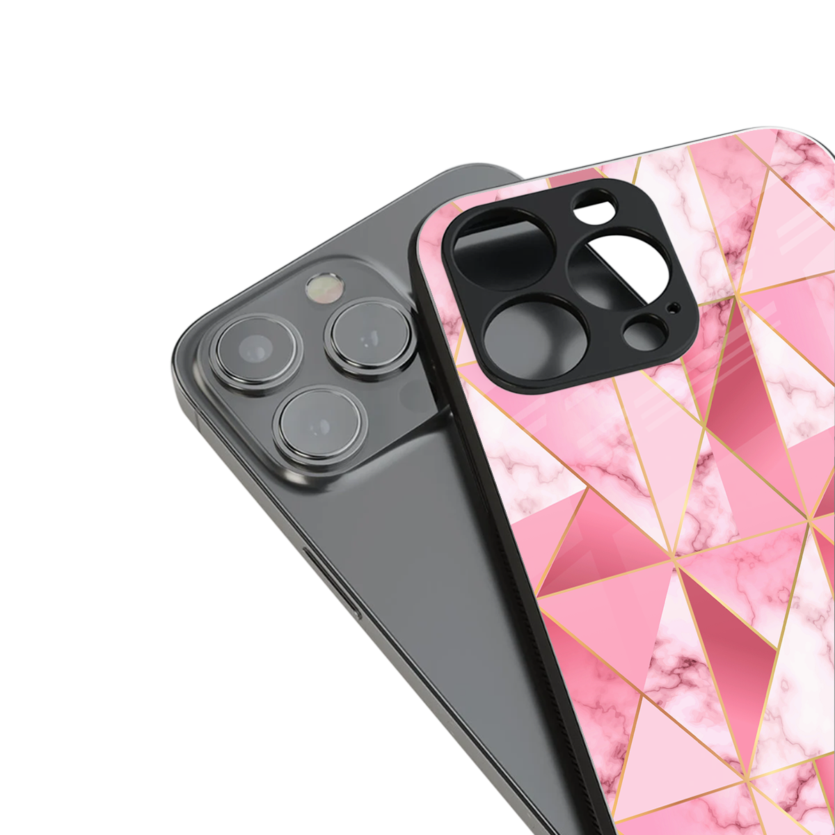 magical pink marble back phone cover | glass case for iphone 14 pro max