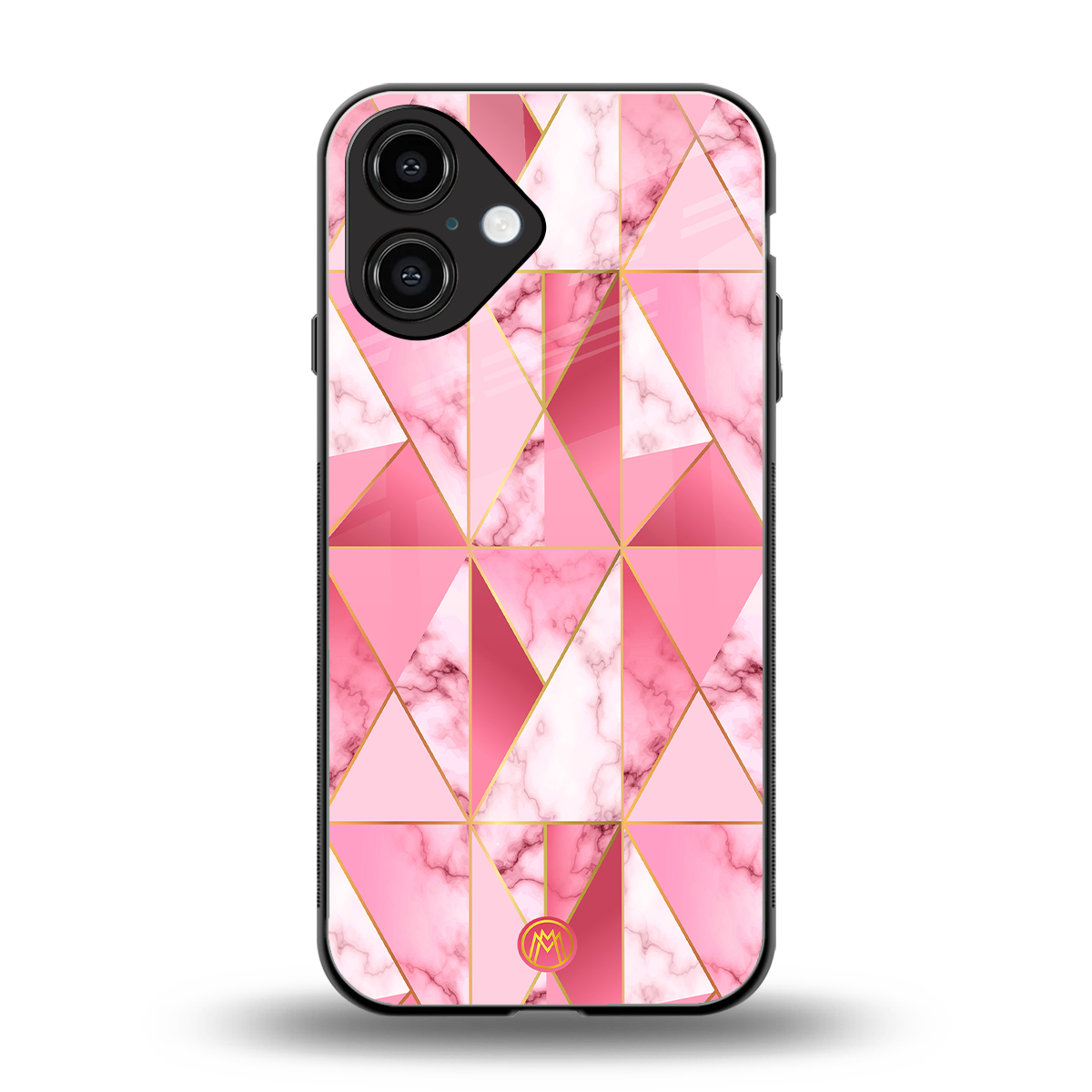 magical pink marble back phone cover | glass case for iphone 16
