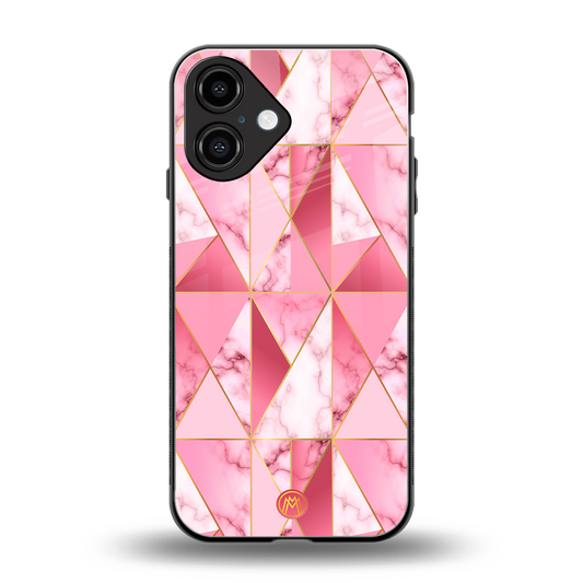 magical pink marble back phone cover | glass case for iphone 16