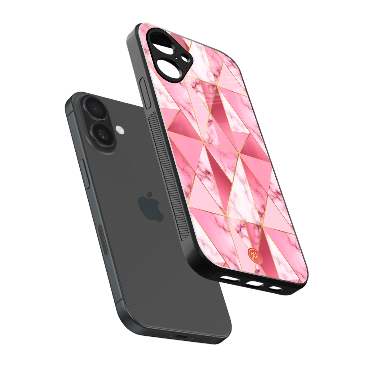 magical pink marble back phone cover | glass case for iphone 16