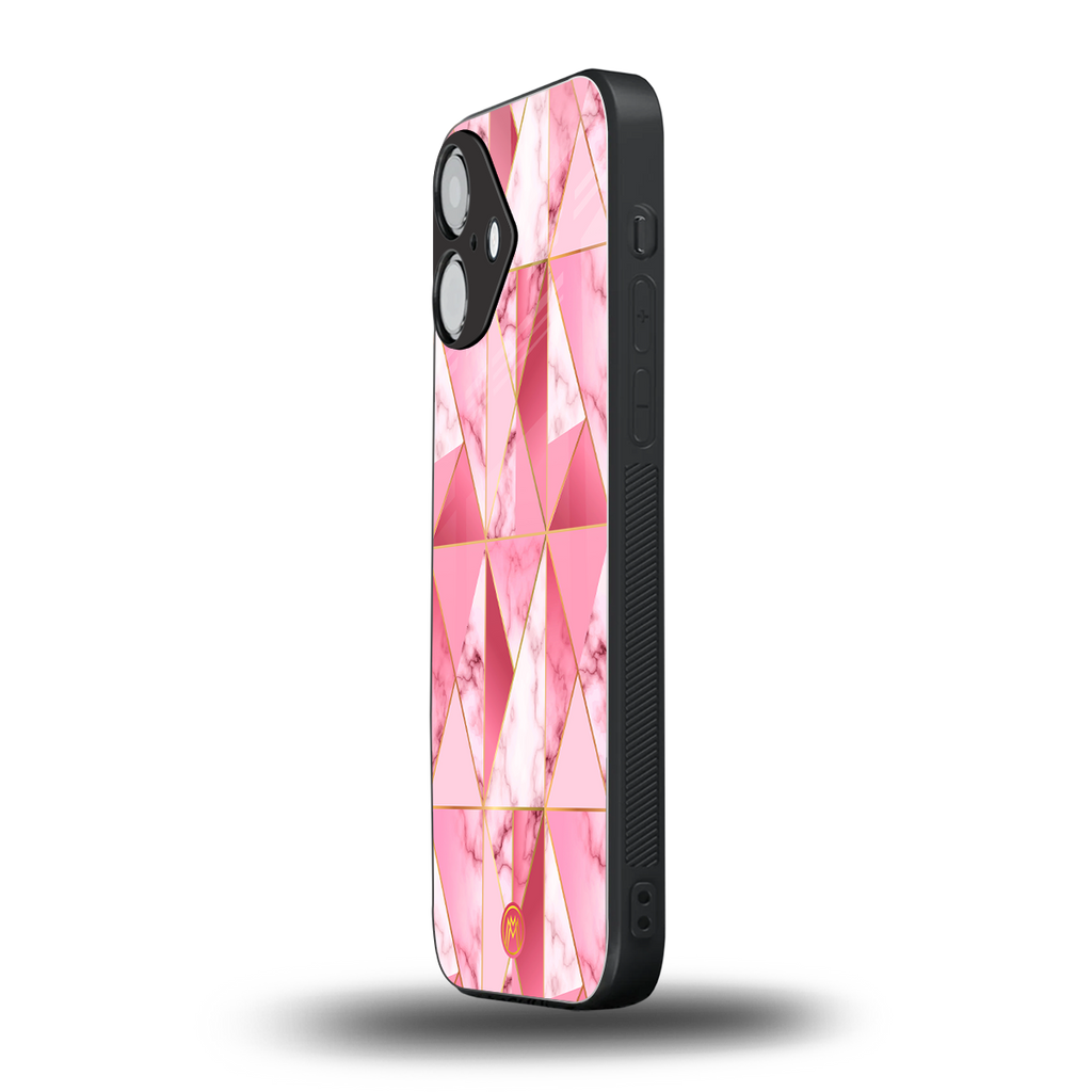 magical pink marble back phone cover | glass case for iphone 16