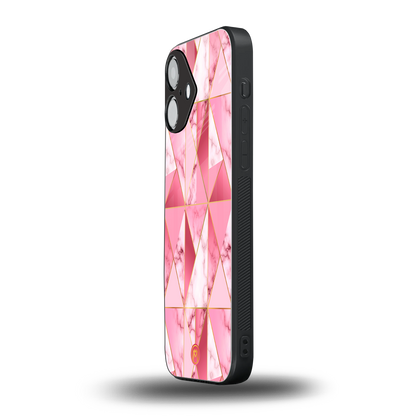 magical pink marble back phone cover | glass case for iphone 16