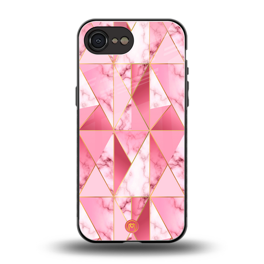 magical pink marble back phone cover | glass case for iphone 16e