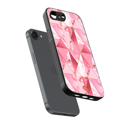 magical pink marble back phone cover | glass case for iphone 16e