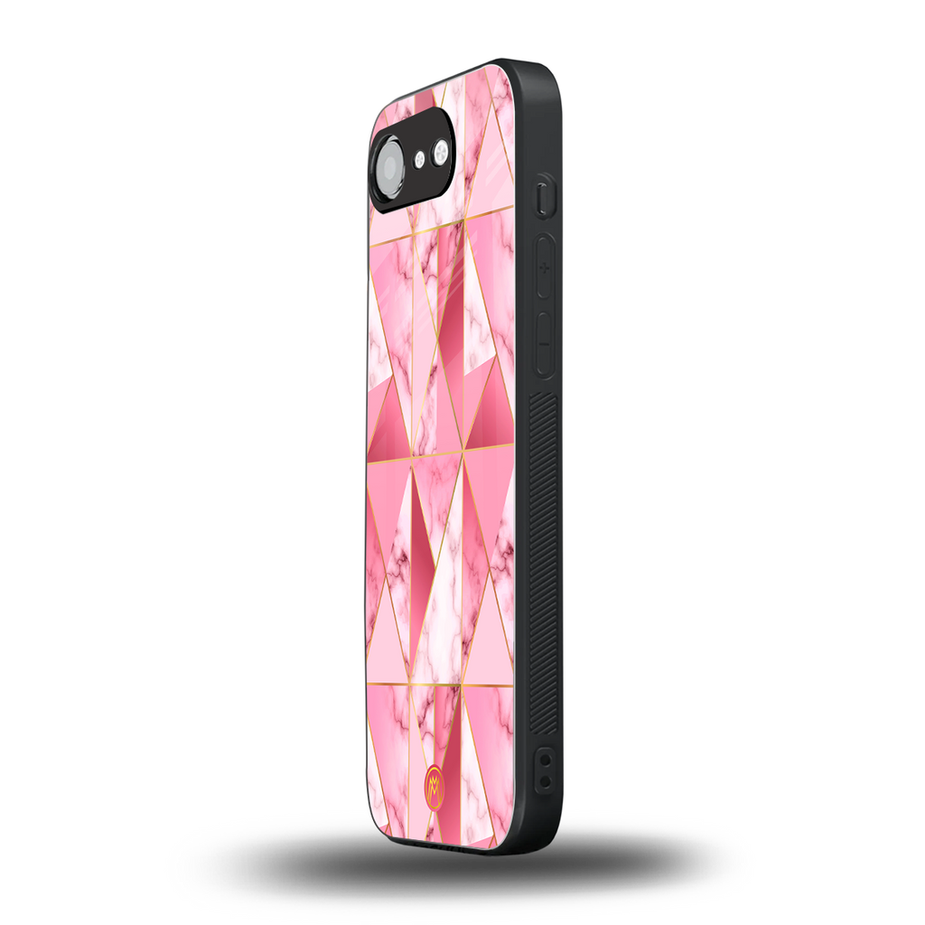 magical pink marble back phone cover | glass case for iphone 16e