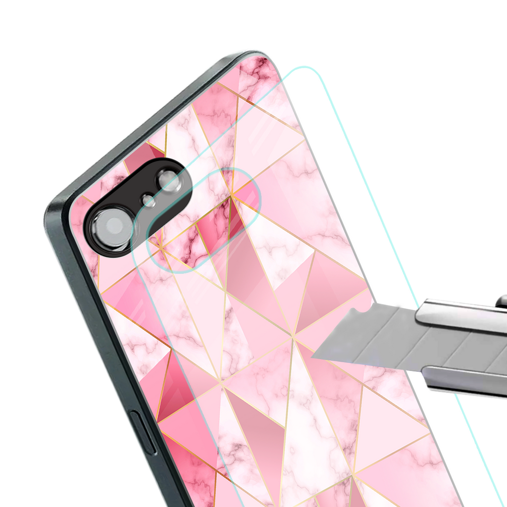 magical pink marble back phone cover | glass case for iphone 16e