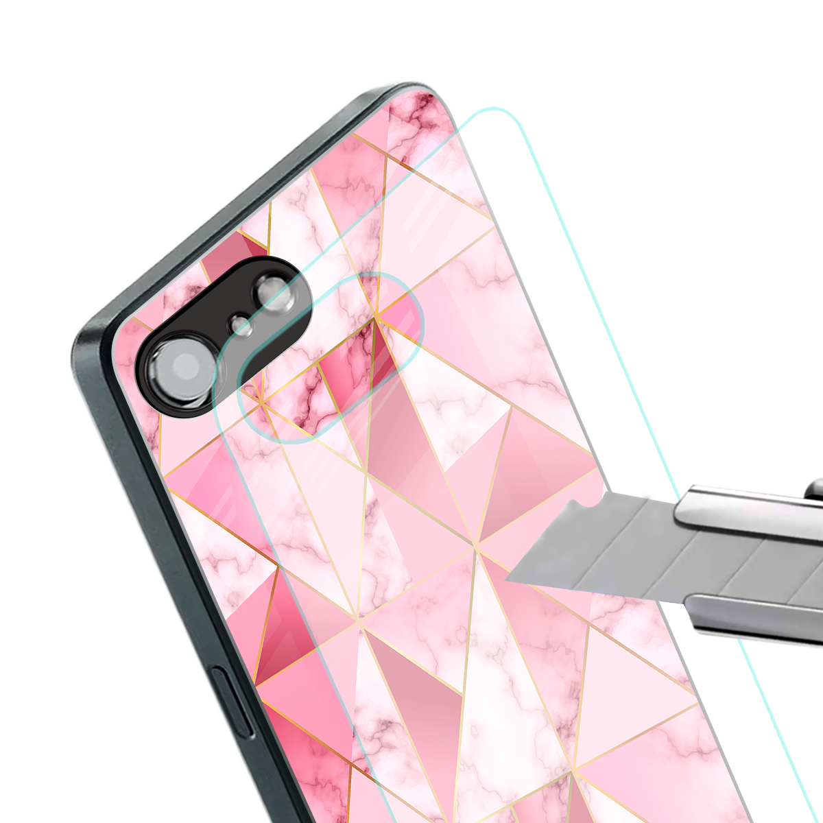 magical pink marble back phone cover | glass case for iphone 16e