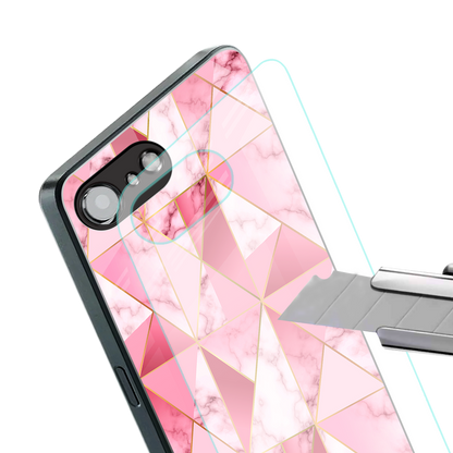 magical pink marble back phone cover | glass case for iphone 16e
