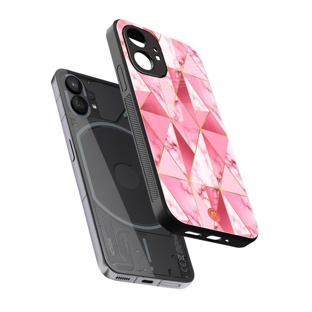 magical pink marble back phone cover | glass case for nothing phone 1