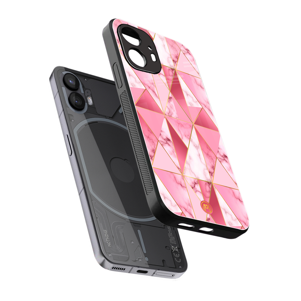 magical pink marble back phone cover | glass case for nothing phone 2