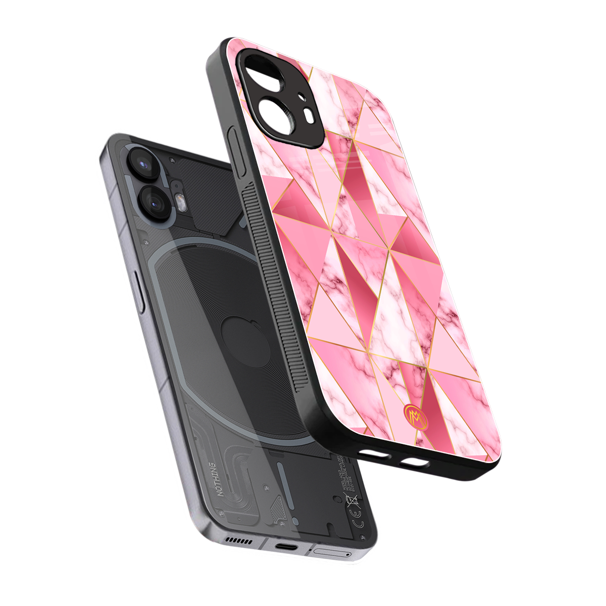 magical pink marble back phone cover | glass case for nothing phone 2