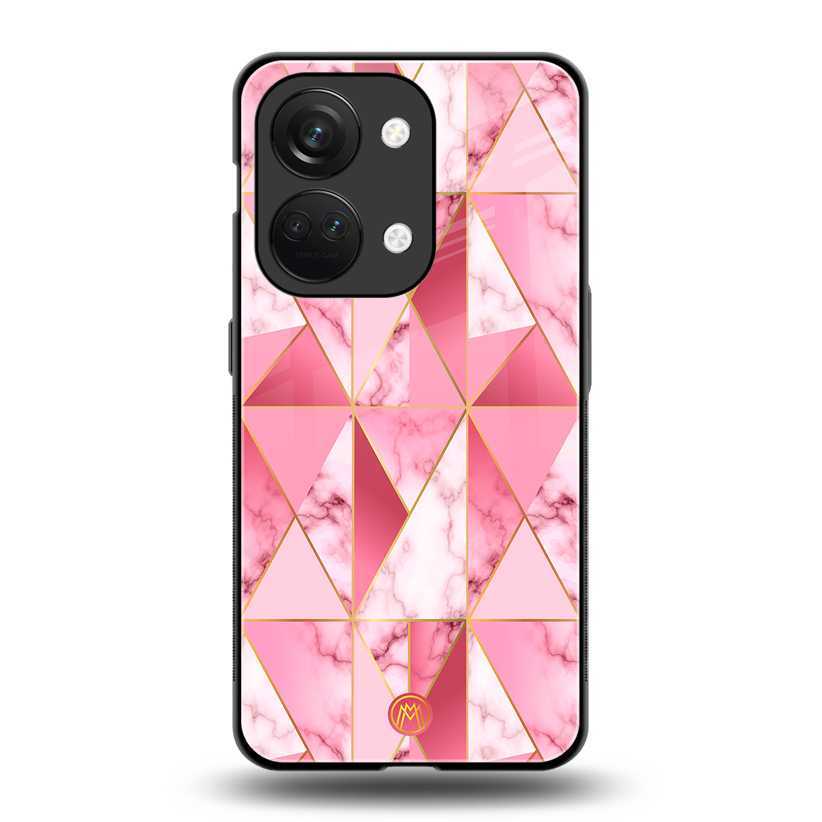 magical pink marble back phone cover | glass case for oneplus nord 3