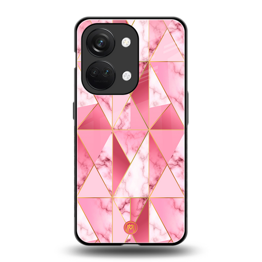 magical pink marble back phone cover | glass case for oneplus nord 3