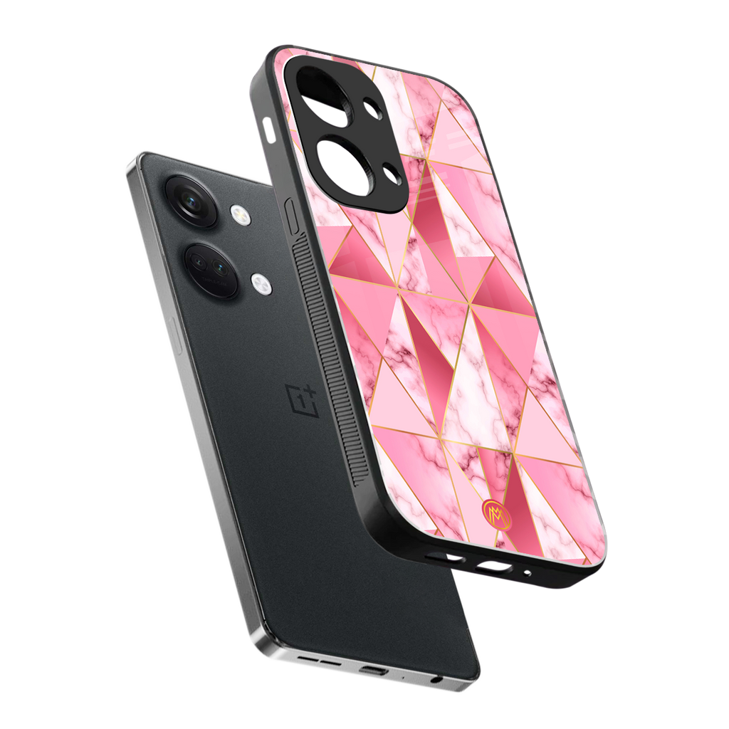 magical pink marble back phone cover | glass case for oneplus nord 3