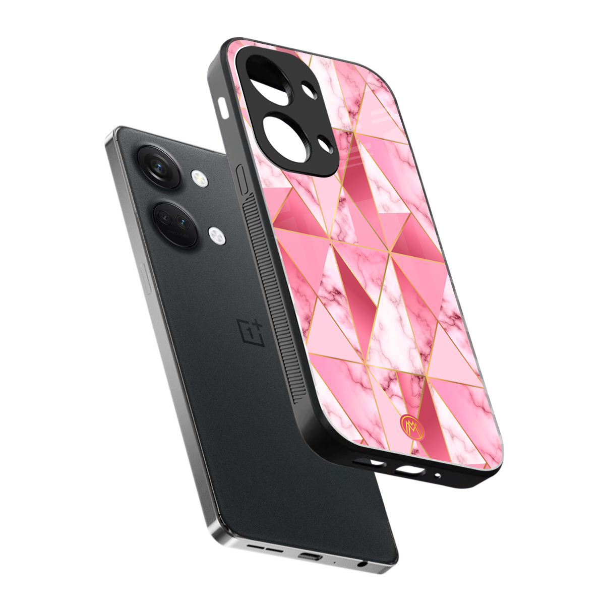 magical pink marble back phone cover | glass case for oneplus nord 3