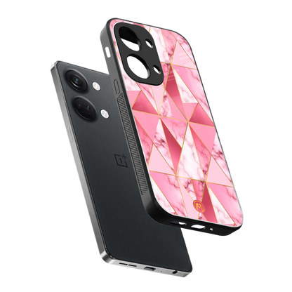 magical pink marble back phone cover | glass case for oneplus nord 3