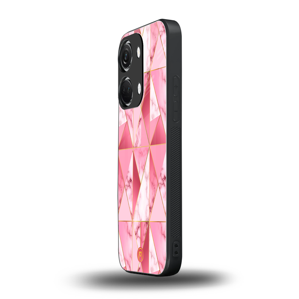 magical pink marble back phone cover | glass case for oneplus nord 3