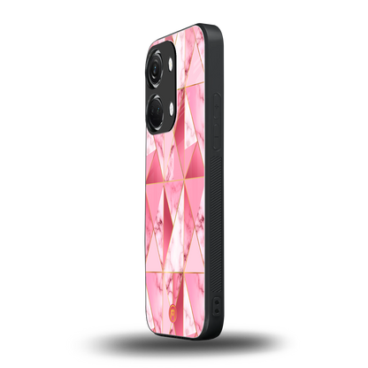 magical pink marble back phone cover | glass case for oneplus nord 3