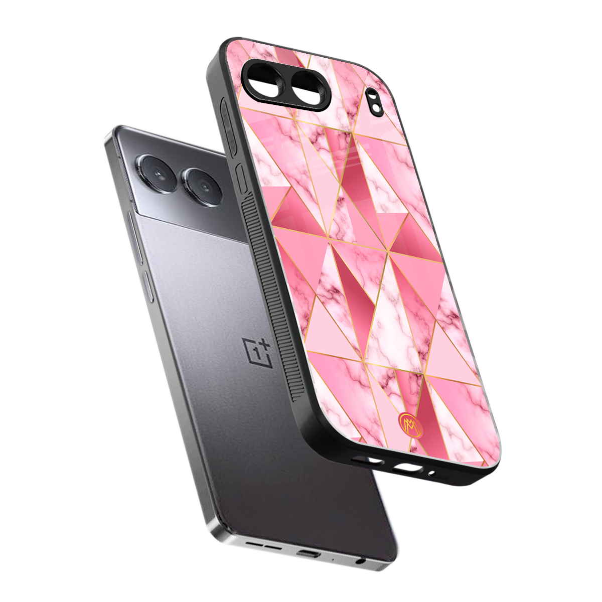 magical pink marble back phone cover | glass case for oneplus nord 4