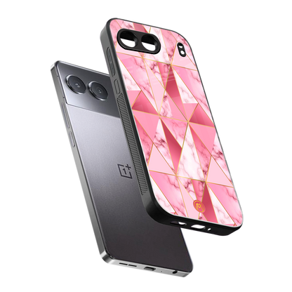 magical pink marble back phone cover | glass case for oneplus nord 4