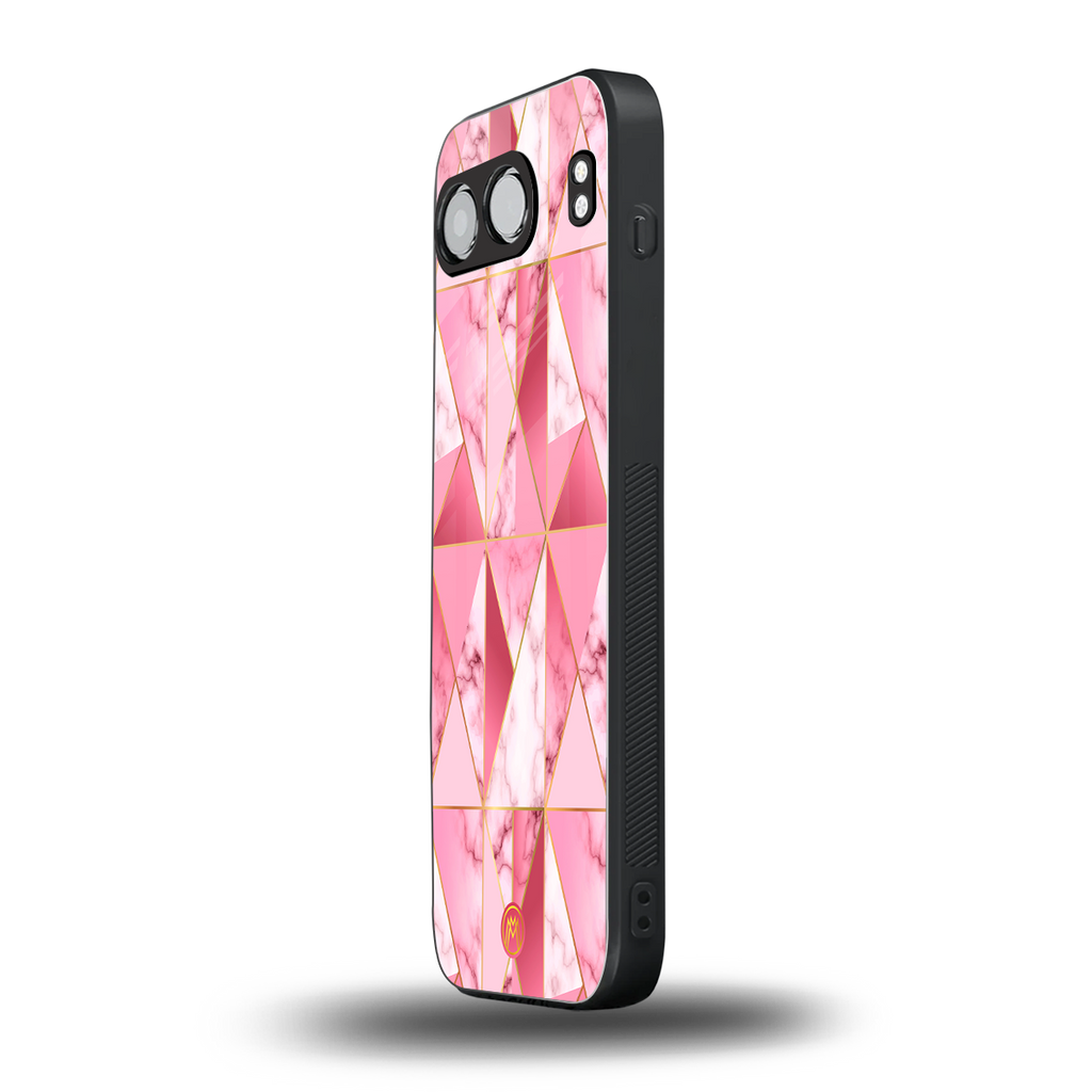 magical pink marble back phone cover | glass case for oneplus nord 4