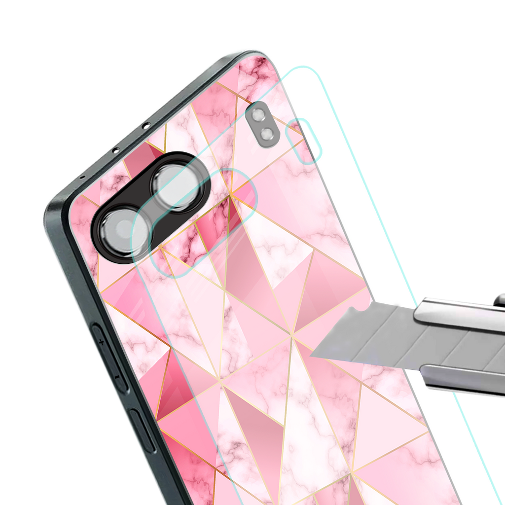 magical pink marble back phone cover | glass case for oneplus nord 4