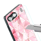 magical pink marble back phone cover | glass case for oneplus nord 4